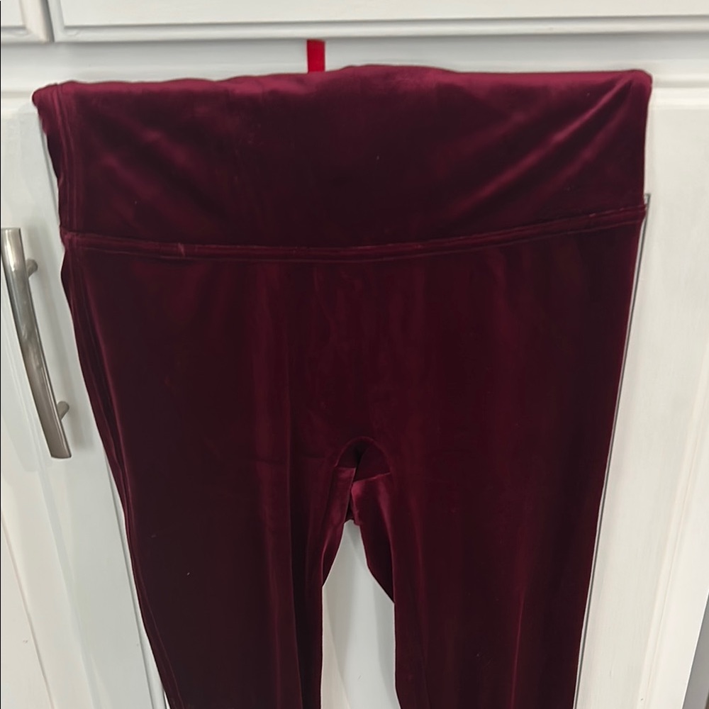 Velvet Leggings - Burgundy